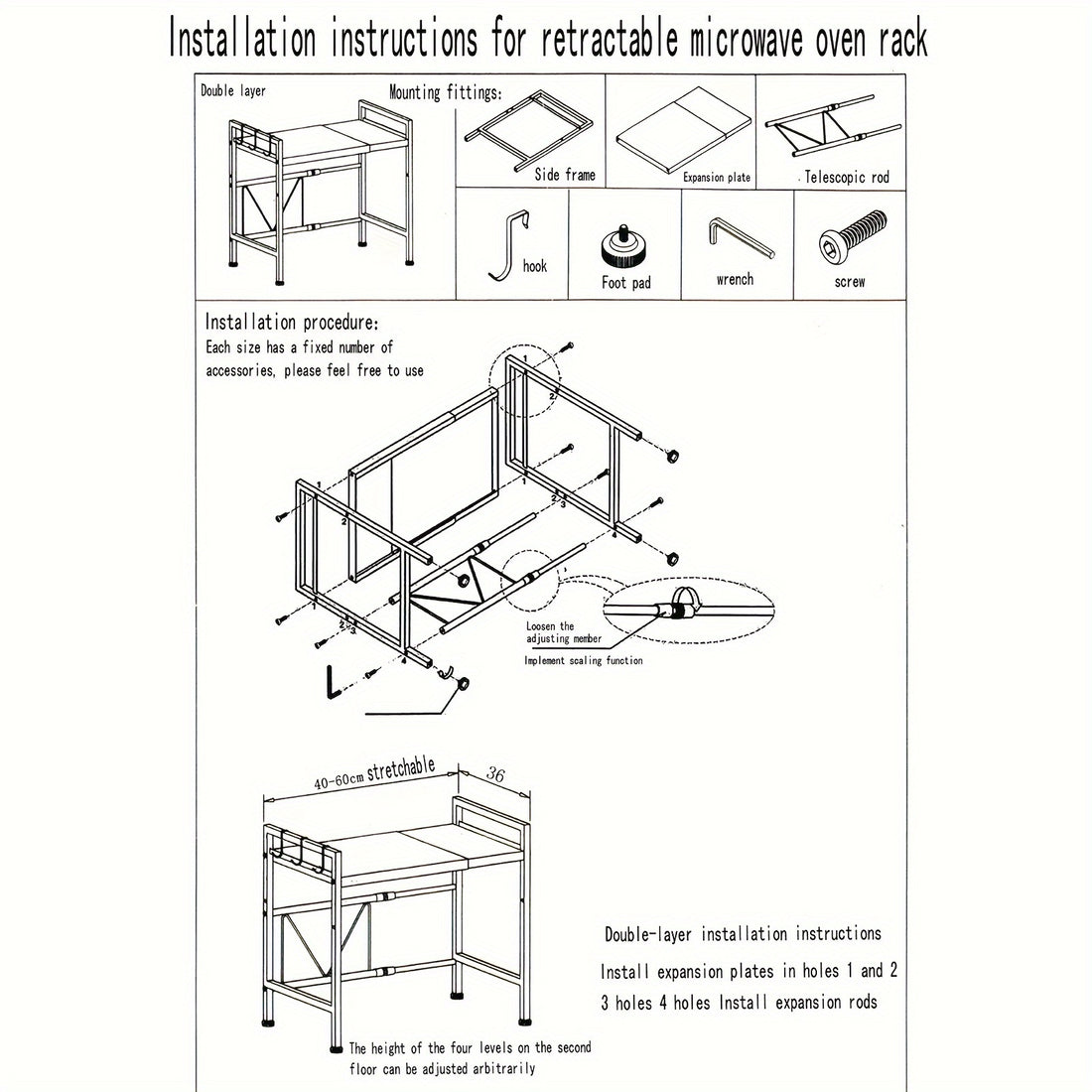 Rack para microondas - Metal envernizado