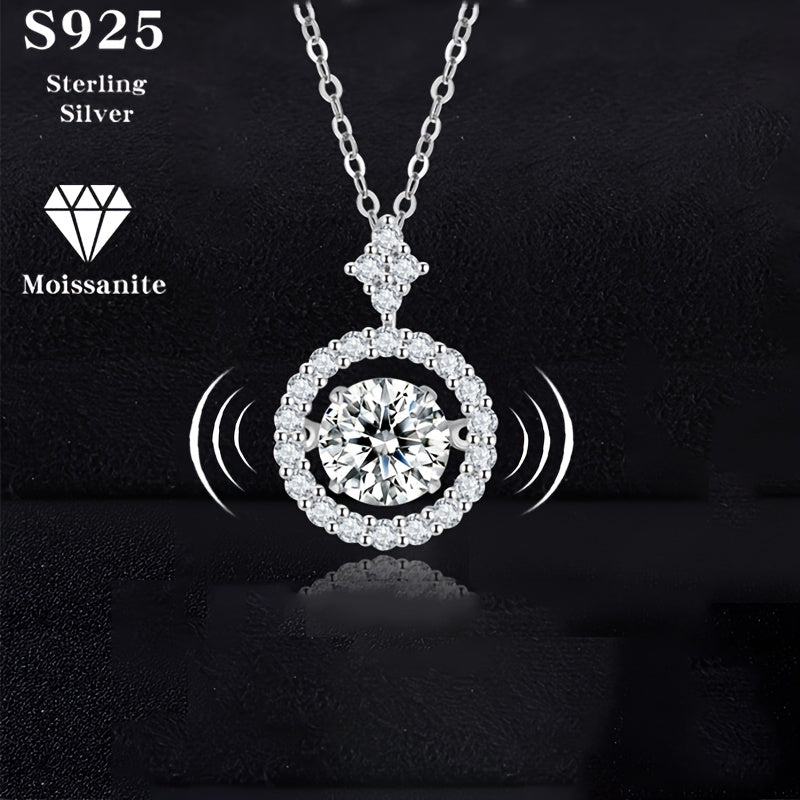 Colar Diamante Solitário de Moissanita - Prata esterlina 925 com revestimento de ouro 18K