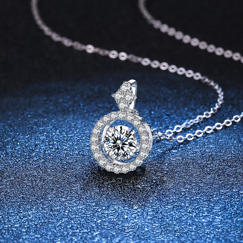 Colar Diamante Solitário de Moissanita - Prata esterlina 925 com revestimento de ouro 18K