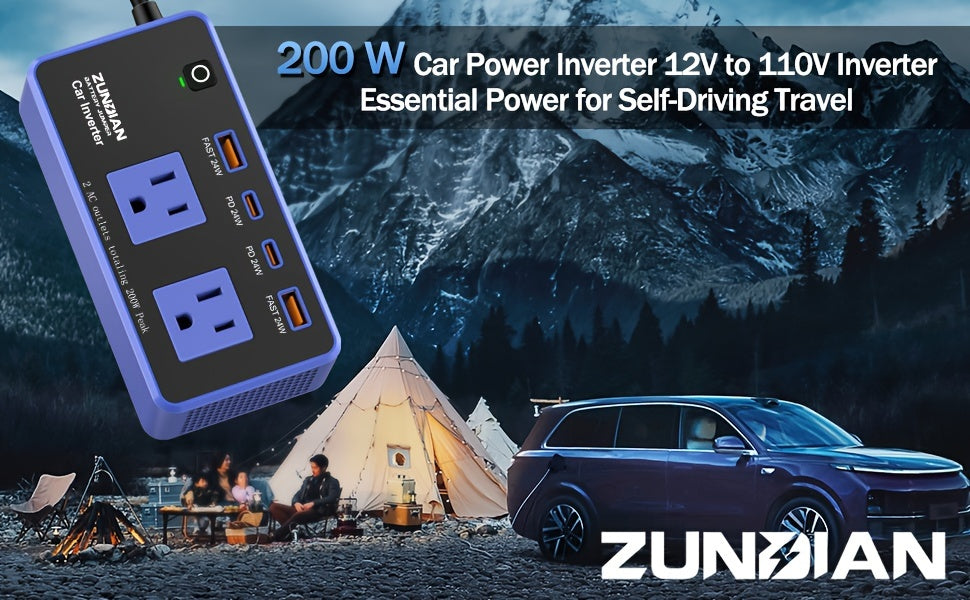 Inversor de energia para viagens rodoviárias - 200W