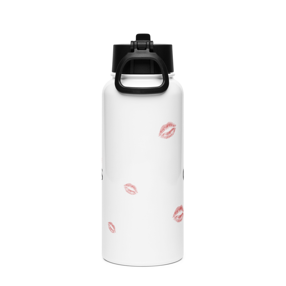 Stainless steel bottle with straw - Kisses