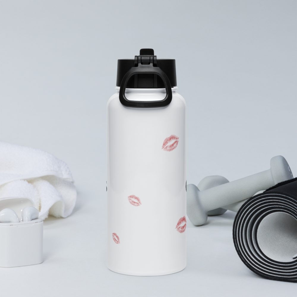 Stainless steel bottle with straw - Kisses