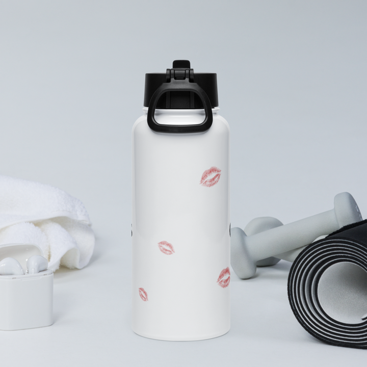 Stainless steel bottle with straw - Kisses