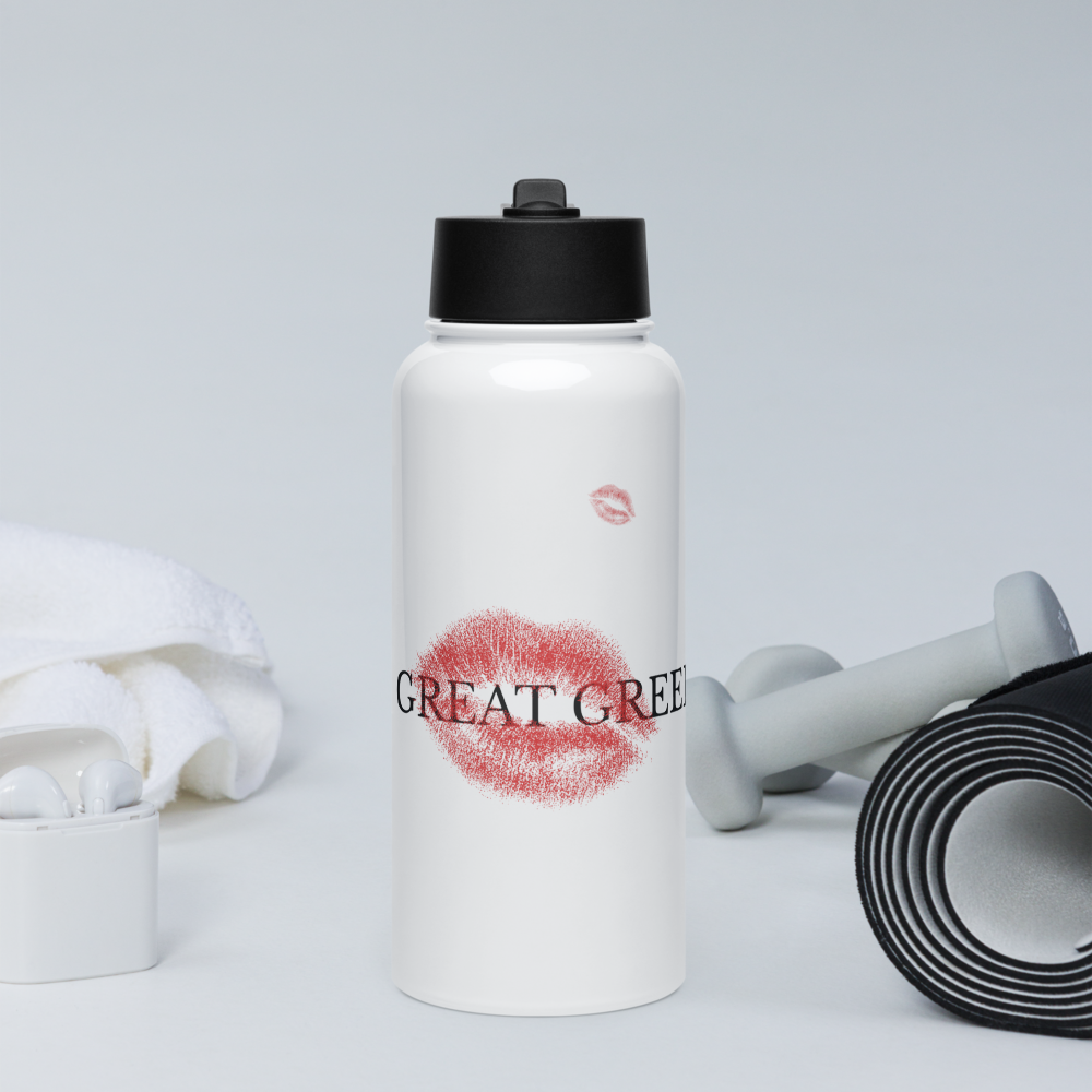 Stainless steel bottle with straw - Kisses