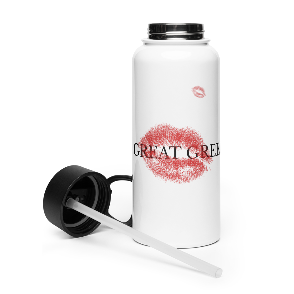 Stainless steel bottle with straw - Kisses