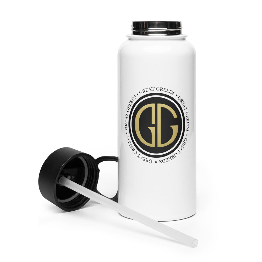 Stainless steel bottle with straw - Great Greeds