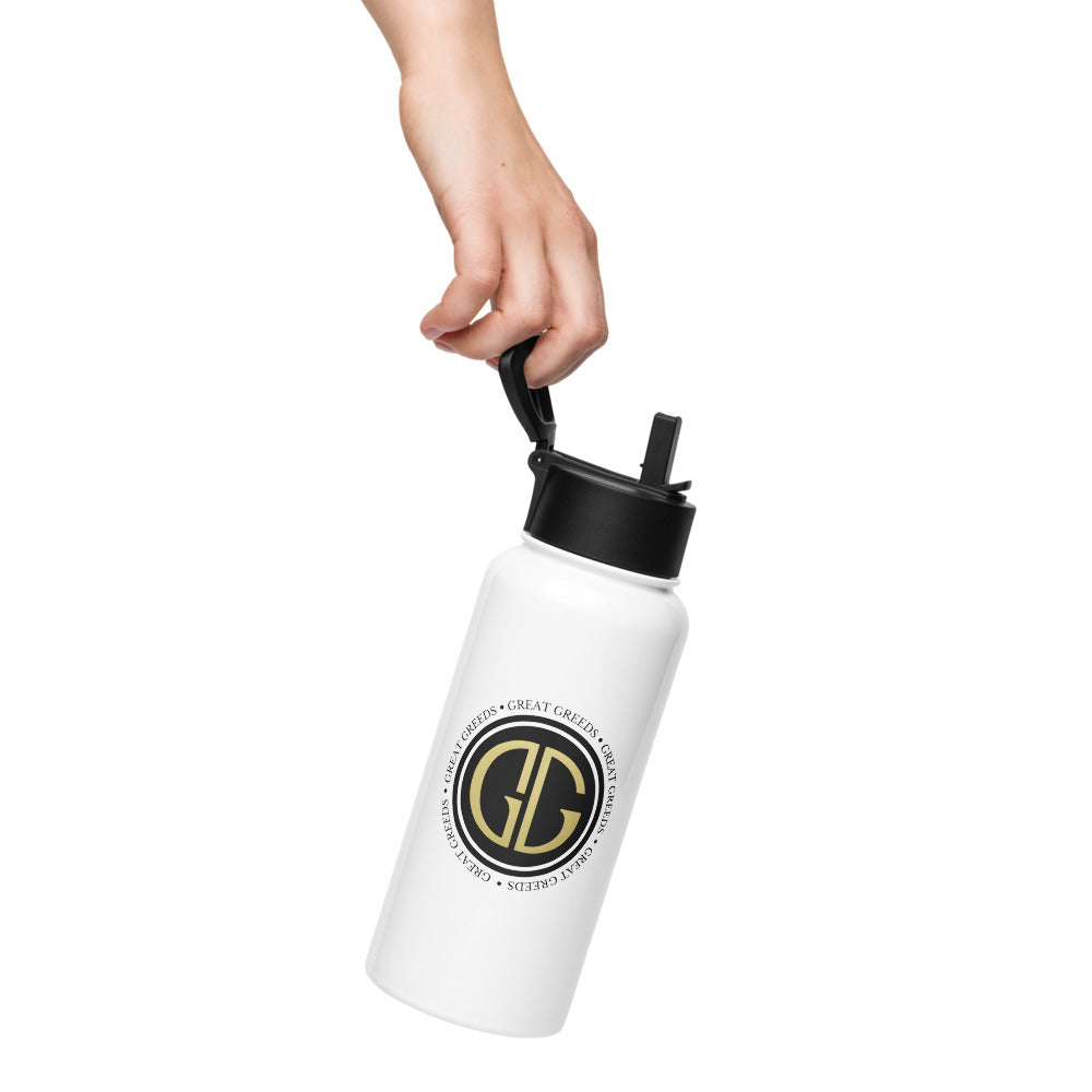 Stainless steel bottle with straw - Great Greeds