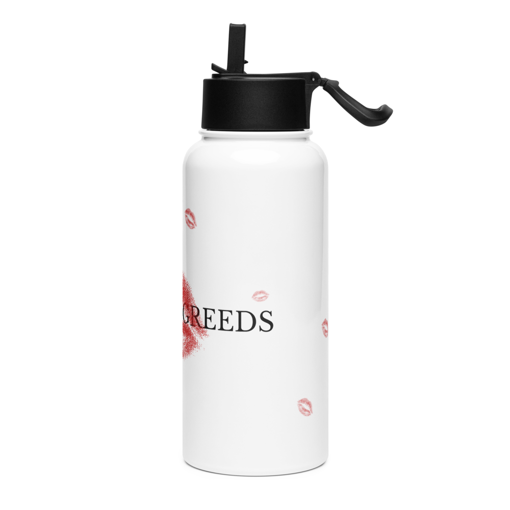 Stainless steel bottle with straw - Kisses