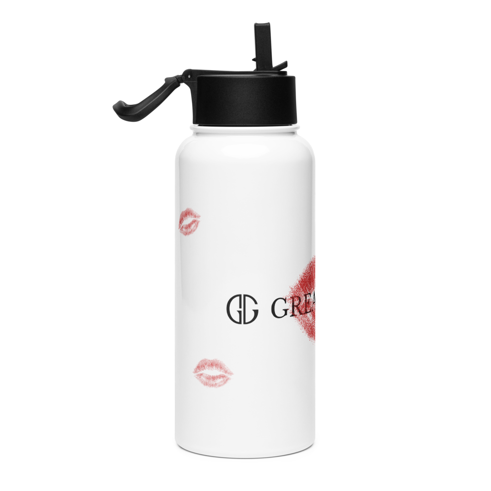 Stainless steel bottle with straw - Kisses