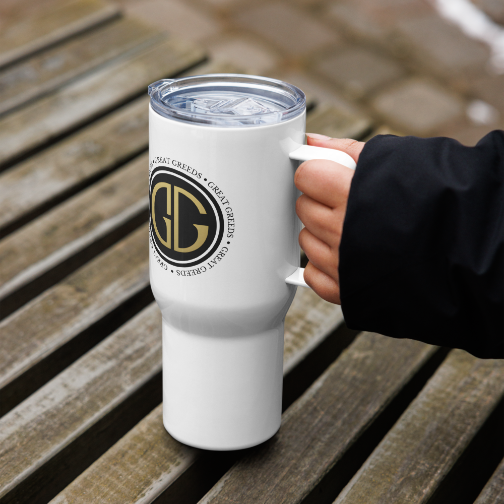 Travel mug with a handle